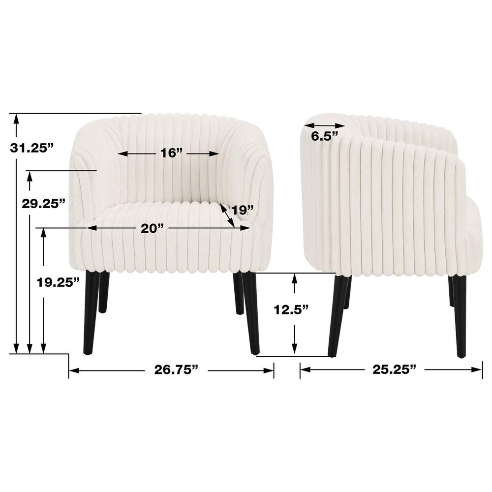 Valor Living Rachel Accent Chair in White, , large
