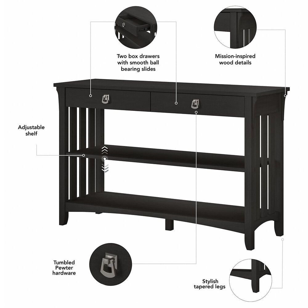 Bush Salinas Console Table in Vintage Black Nebraska Furniture Mart