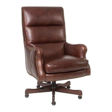 Hooker Furniture 33" Leather Desk Chair in Medium Brown, , large