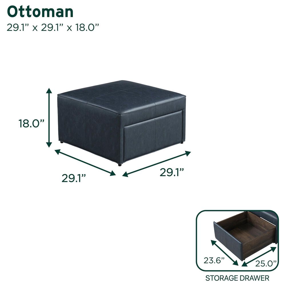 Lifestyle Solutions Hailey Storage Ottoman in Navy, , large