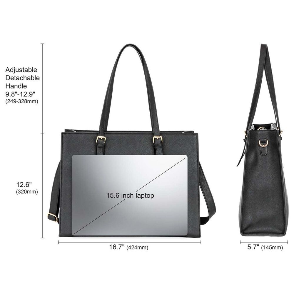 Manhattan 15.6&quot; Venice Laptop Tote Bag for Women in Black, , large