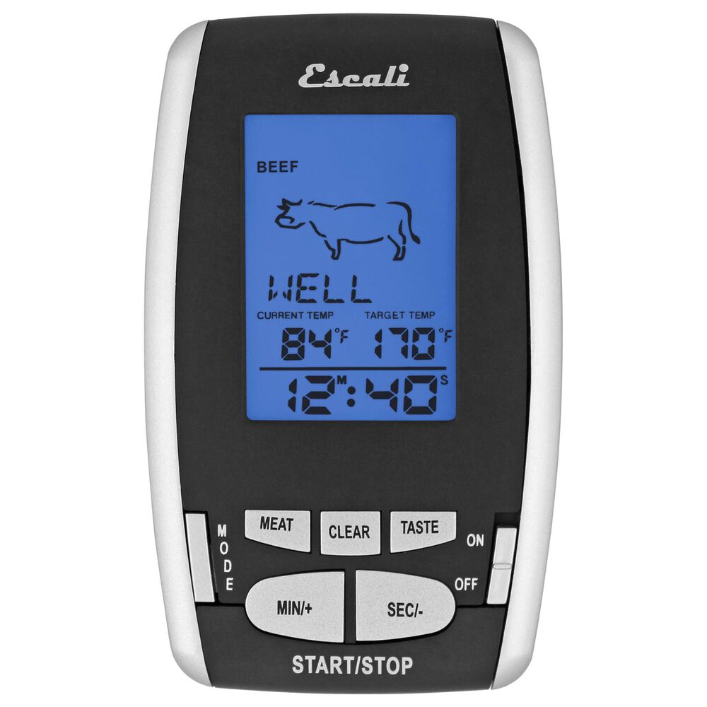 Kitchen Supply Wireless Thermometer and Timer in Black and Silver, , large