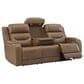 Ashley Knightington Power Reclining Sofa with Audio Seating in Caramel, , large