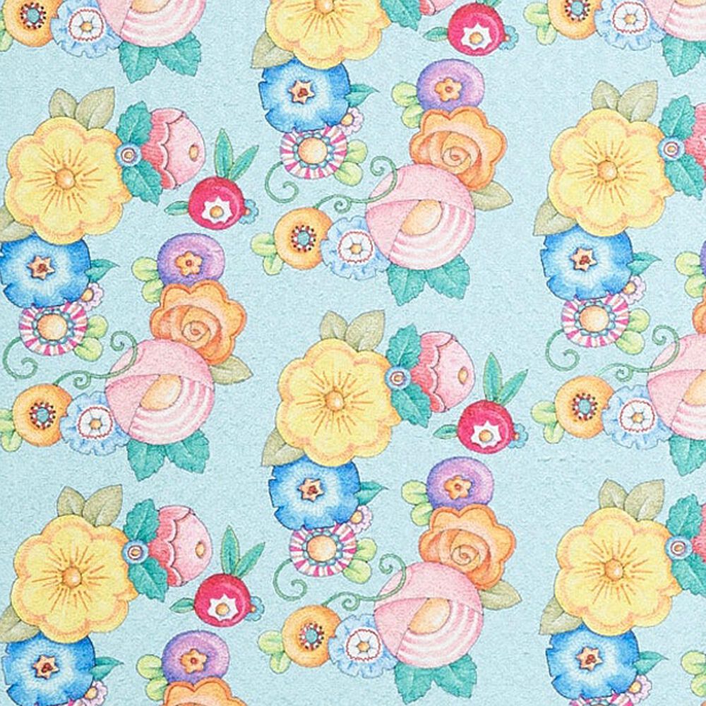 Once Again Home Wildflower Garland Drying Mat in Light Blue, , large