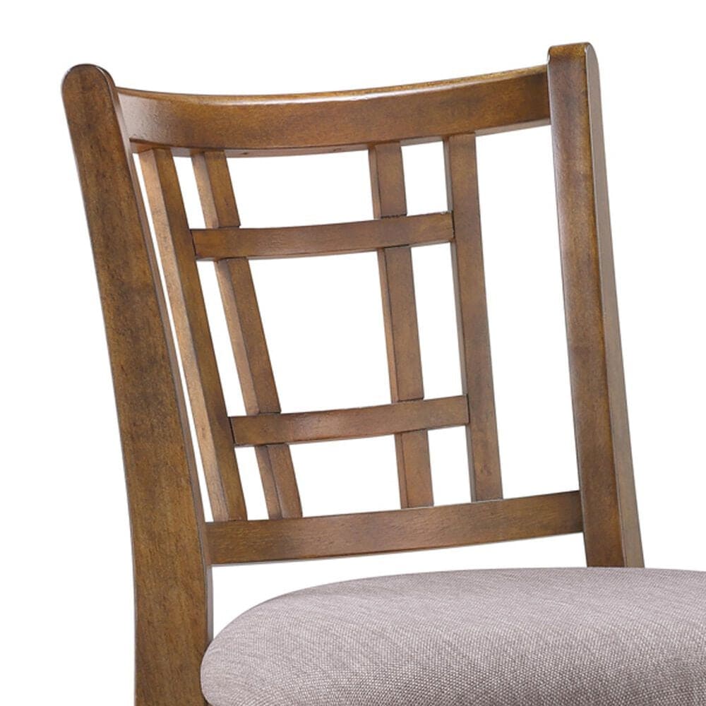 Sasha Lee Solid Wood and Upholstered Barstool in Brown, , large