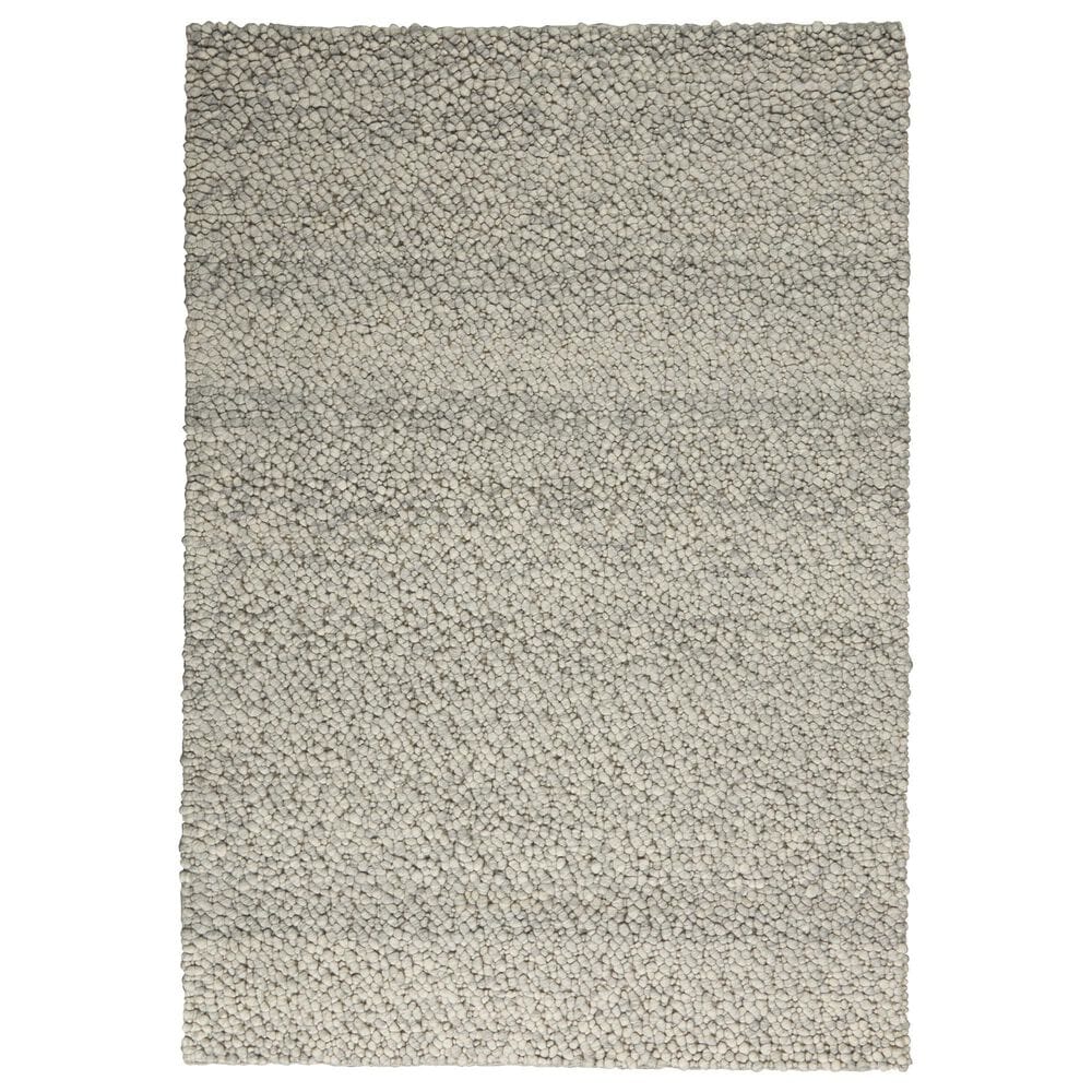 Nourison Riverstone Grey and Ivory 5"3" x 7"5" Area Rug, , large