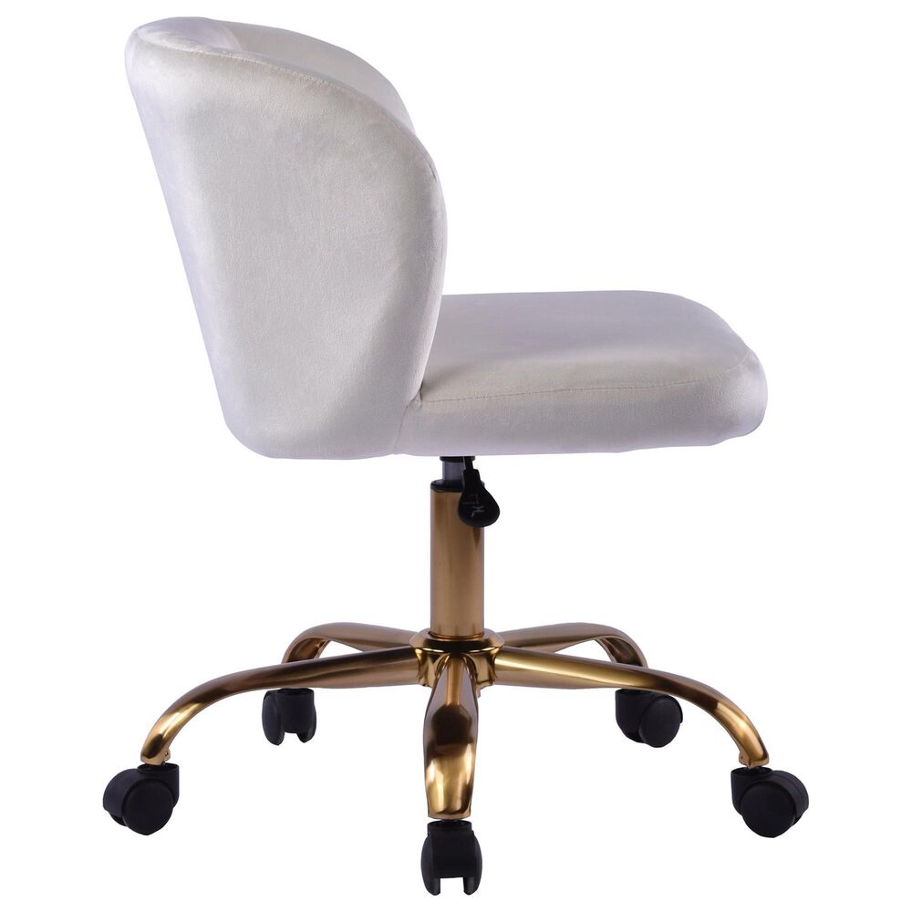 Impressions Vanity Rylee Swivel Vanity Chair with White Cushion in Antique Gold, , large