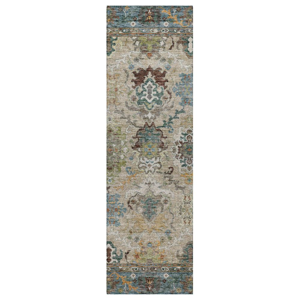Dalyn Rug Company Silk Road Aqua, Ivory, Teal, Aloe, Brown, Taupe and Beige 2"3" x 7"6" Runner, , large