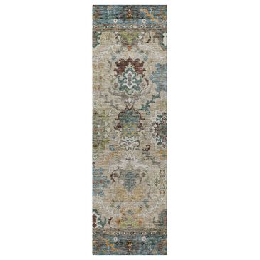 Dalyn Rug Company Silk Road Aqua, Ivory, Teal, Aloe, Brown, Taupe and Beige 2"3" x 7"6" Runner, , large