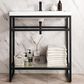 James Martin Vanities Boston 31.5" Single Bathroom Vanity in Matte Black with 3 cm White Glossy Resin Countertop and Rectangular Sink, , large