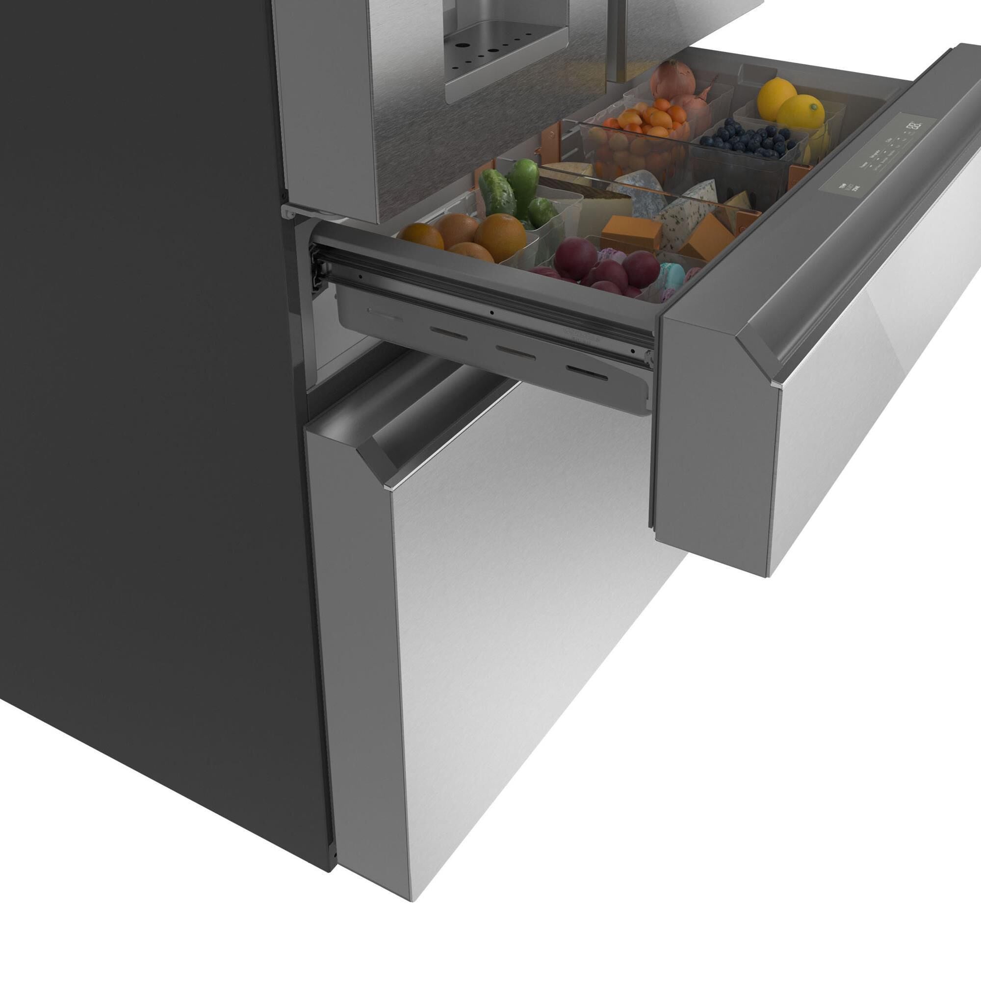 Ge cafe hotsell refrigerator platinum glass