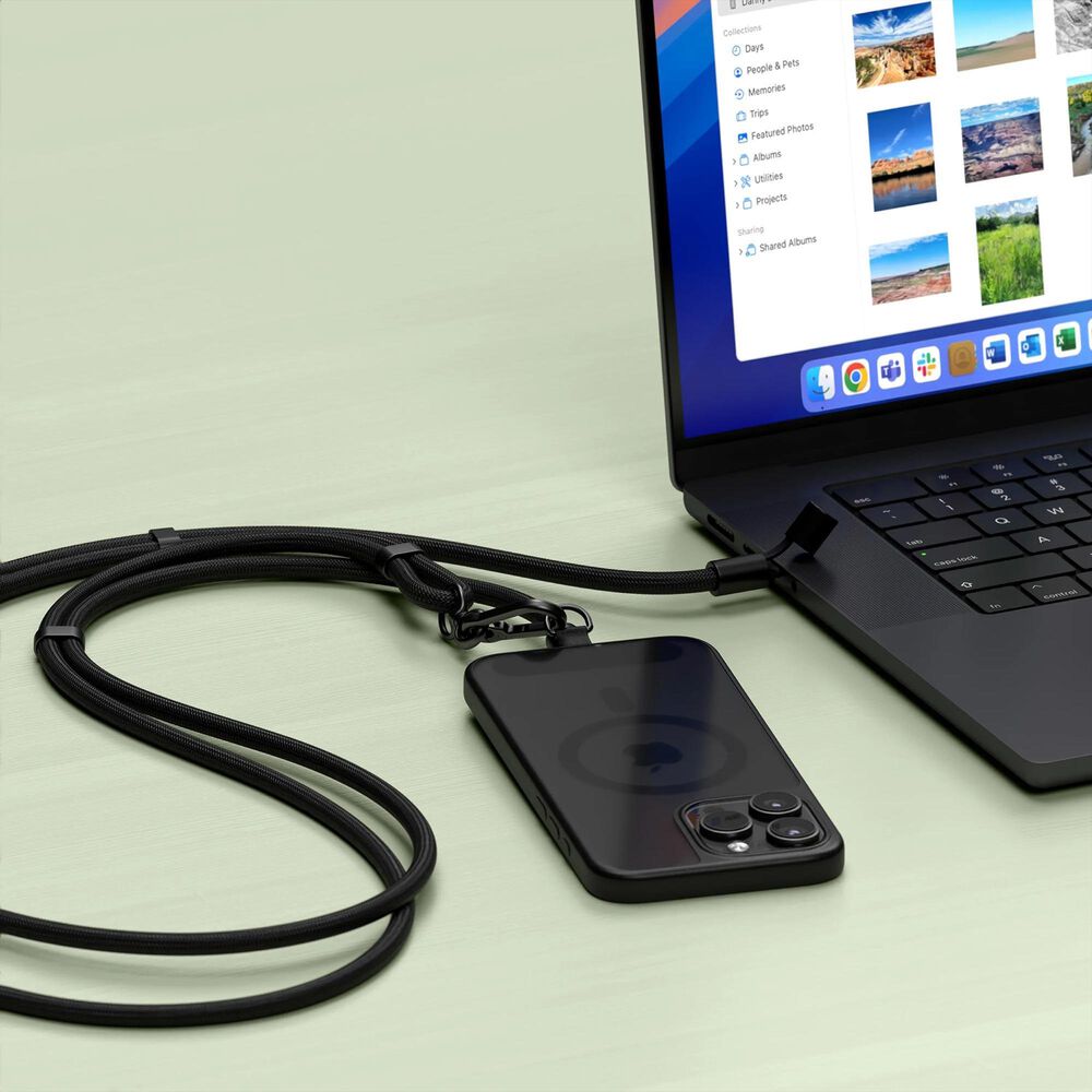 Satechi Onthego Crossbody USB-C Lanyard Cable in Black, , large