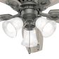 Hunter Builder Low Profile 52" Ceiling Fan with Lights in Matte Silver, , large