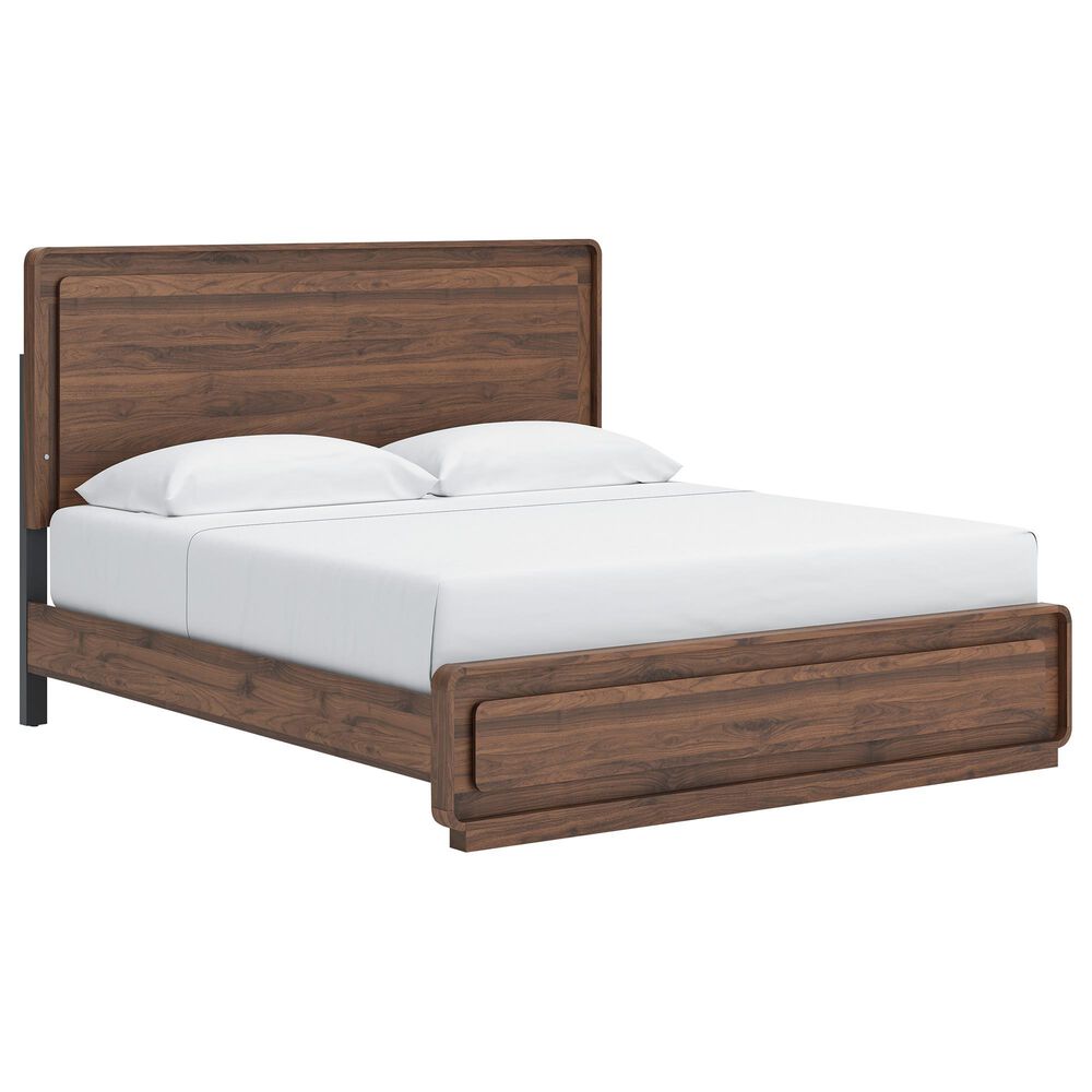 Ashley Fortlorn 4-Piece King Bedroom Set in Walnut Brown LED Light, , large