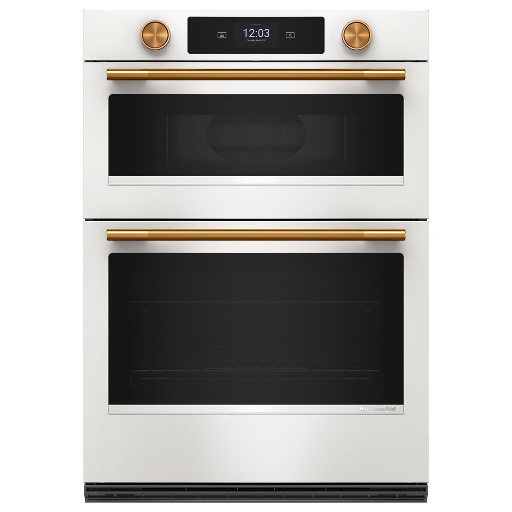 KitchenAid 30" Smart Combination Microwave Wall Oven with Air Fry Mode in Porcelain White, , large