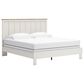 Ashley Linnocreek King Panel Bed in White and Warm Brown, , large