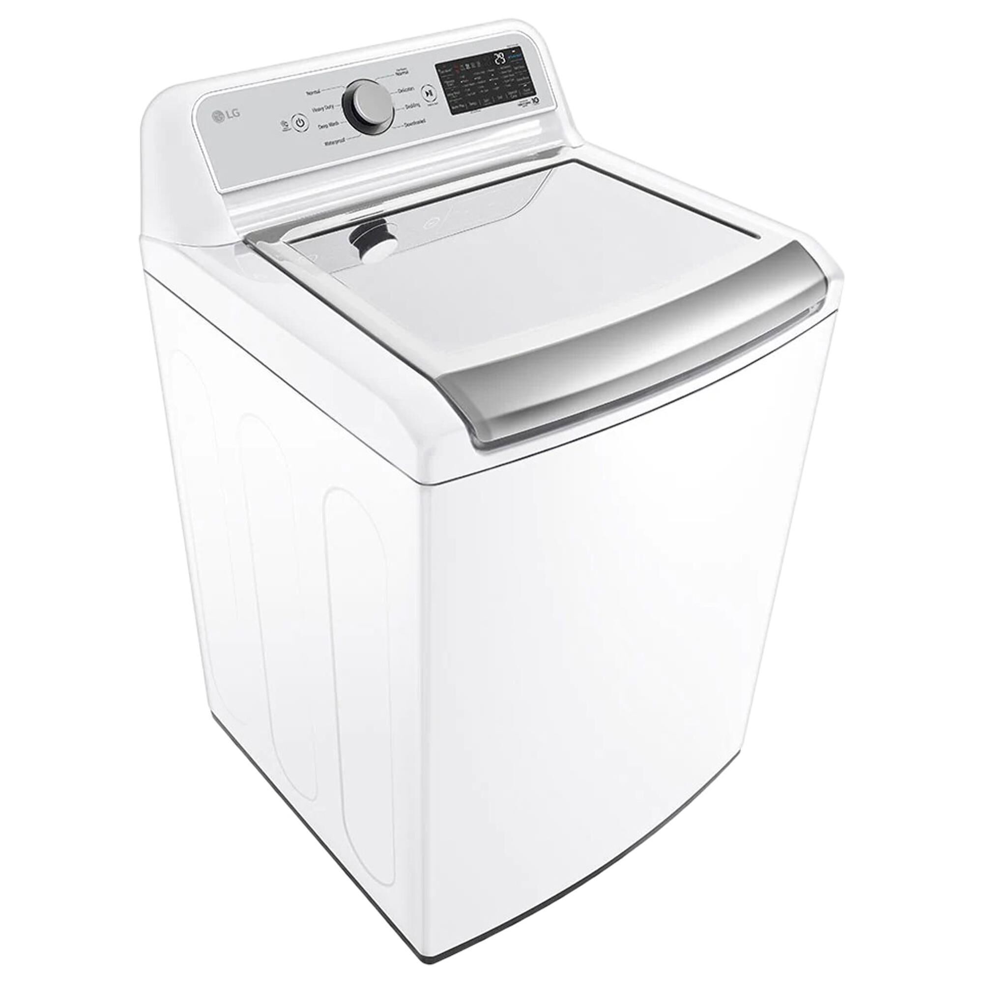 Lg 5.0 cu ft washer and 7.3 cuft electric wifi enabled top shop load laundry package