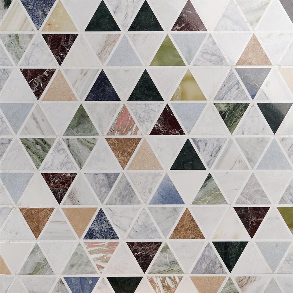 Soho Studio Lorelai Multicolor 11.29" x 13.97" Marble Mosaic Sheet, , large