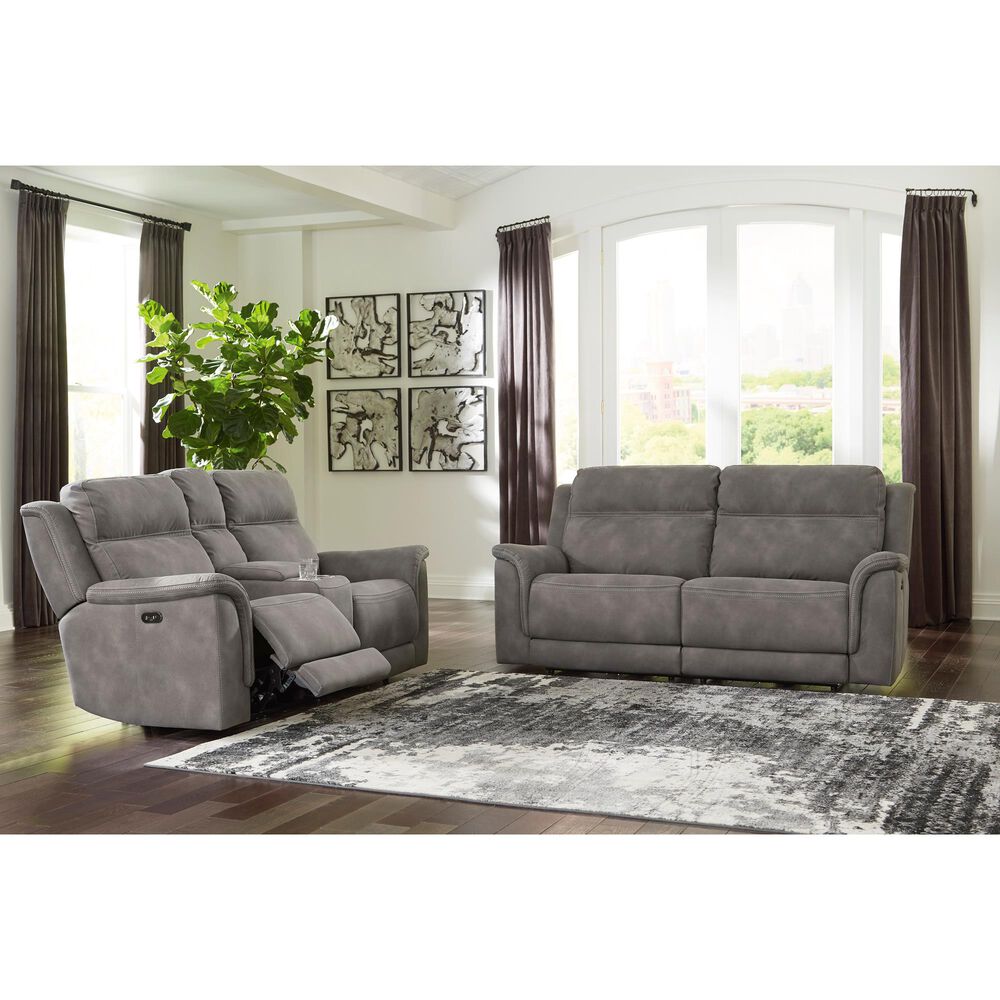 Ashley Next-Gen DuraPella Power Reclining Sofa with Power Headrest in Slate, , large