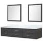 Lexora Home Castor 84" Double Bathroom Vanity in Blue with 2 cm White Carrara Marble Top, Rectangular Sinks and 36" Mirrors, , large