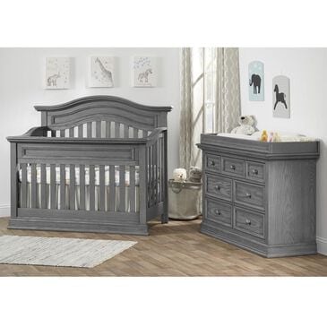 Oxford Baby Glenbrook 3- Piece Nursery Set with 4- In- 1 Crib, Dresser and Changer Top in Graphite Gray, , large