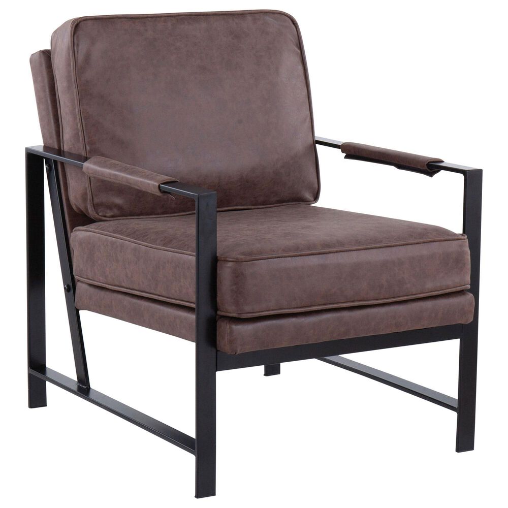 Lumisource Franklin Arm Chair in Espresso and Black, , large