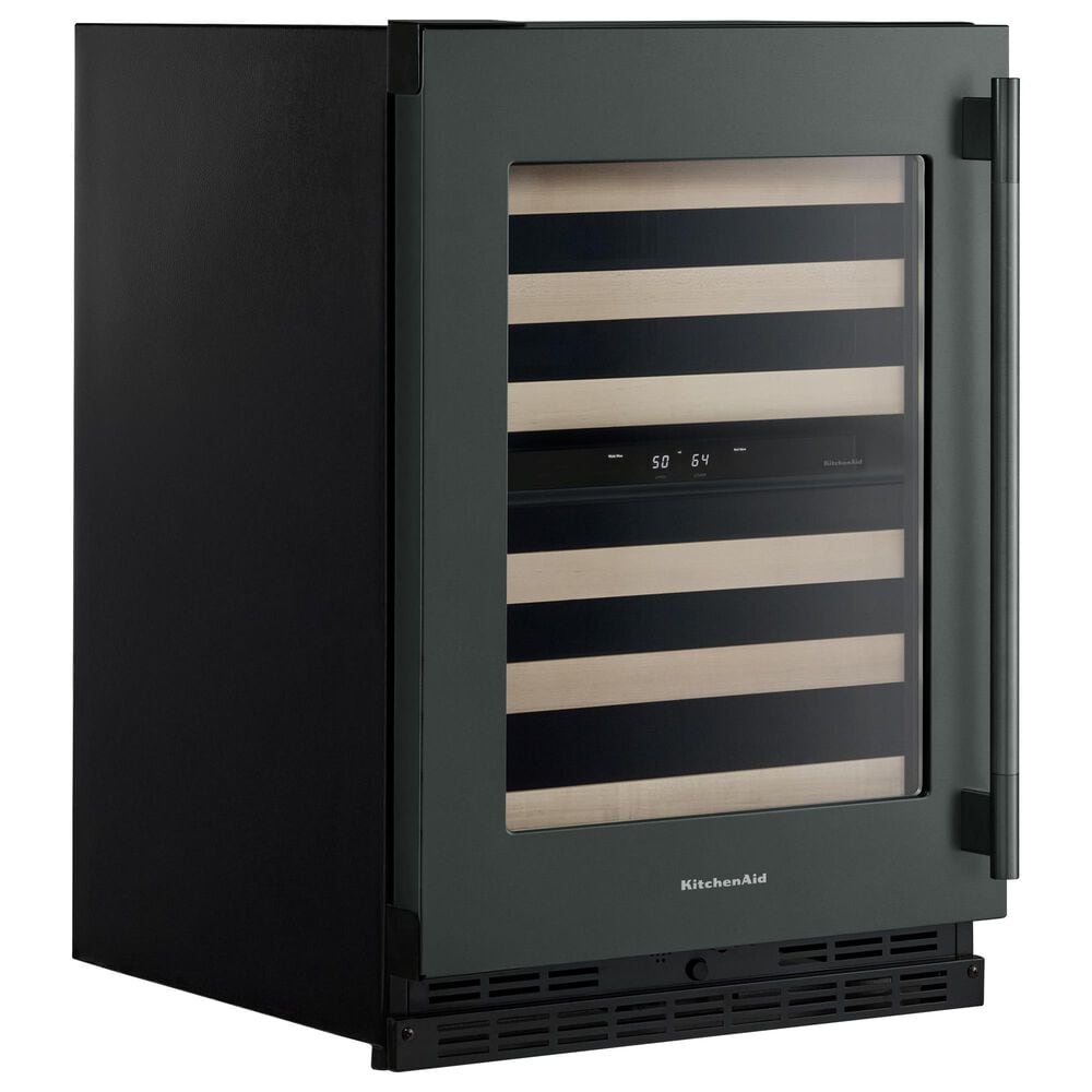 KitchenAid 24&quot; Undercounter Wine Cellar with Full-Extension Wood-Front Racks and Left Hinge in Juniper Green, , large