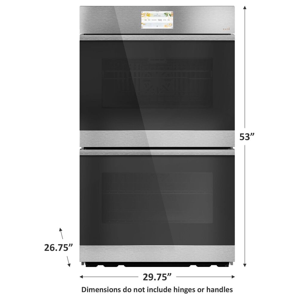 Cafe 30&quot; Smart Built-In Convection Double Wall Oven in Glass Stainless Steel, , large