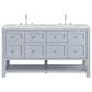 James Martin Vanities Breckenridge 60" Double Bathroom Vanity in Serenity Blue with 3 cm Ethereal Noctis Quartz Top and Rectangular Sinks, , large
