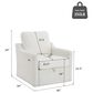 Hearth and Haven Swivel Arm Chair with USB Type-C Ports in White, , large