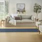 Nourison Twist Reversible 2"2" x 10" Blue Indoor/Outdoor Runner, , large