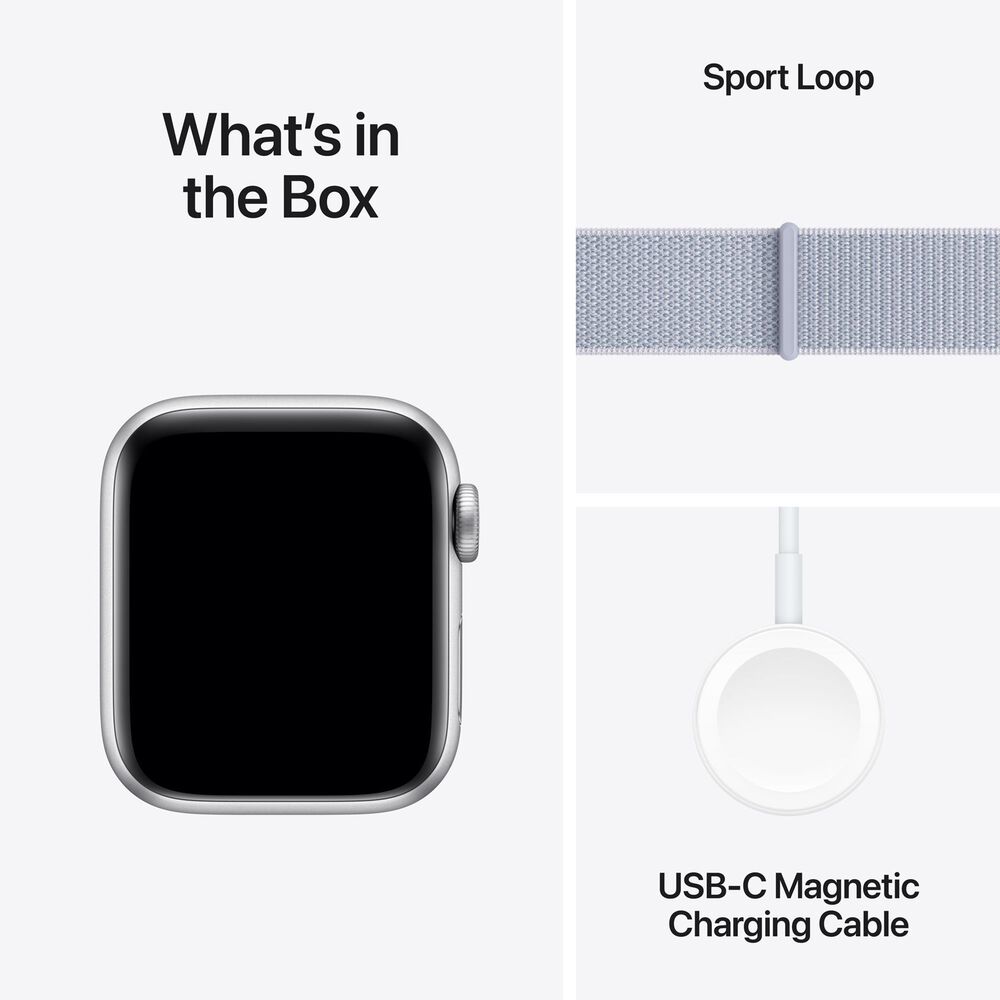 Apple Watch SE GPS 40mm Silver Aluminum Case with Blue Cloud Sport Loop, , large