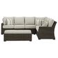 Ashley Brook Ranch 3-Piece Outdoor Sofa Sectional with Bench in Brown, , large