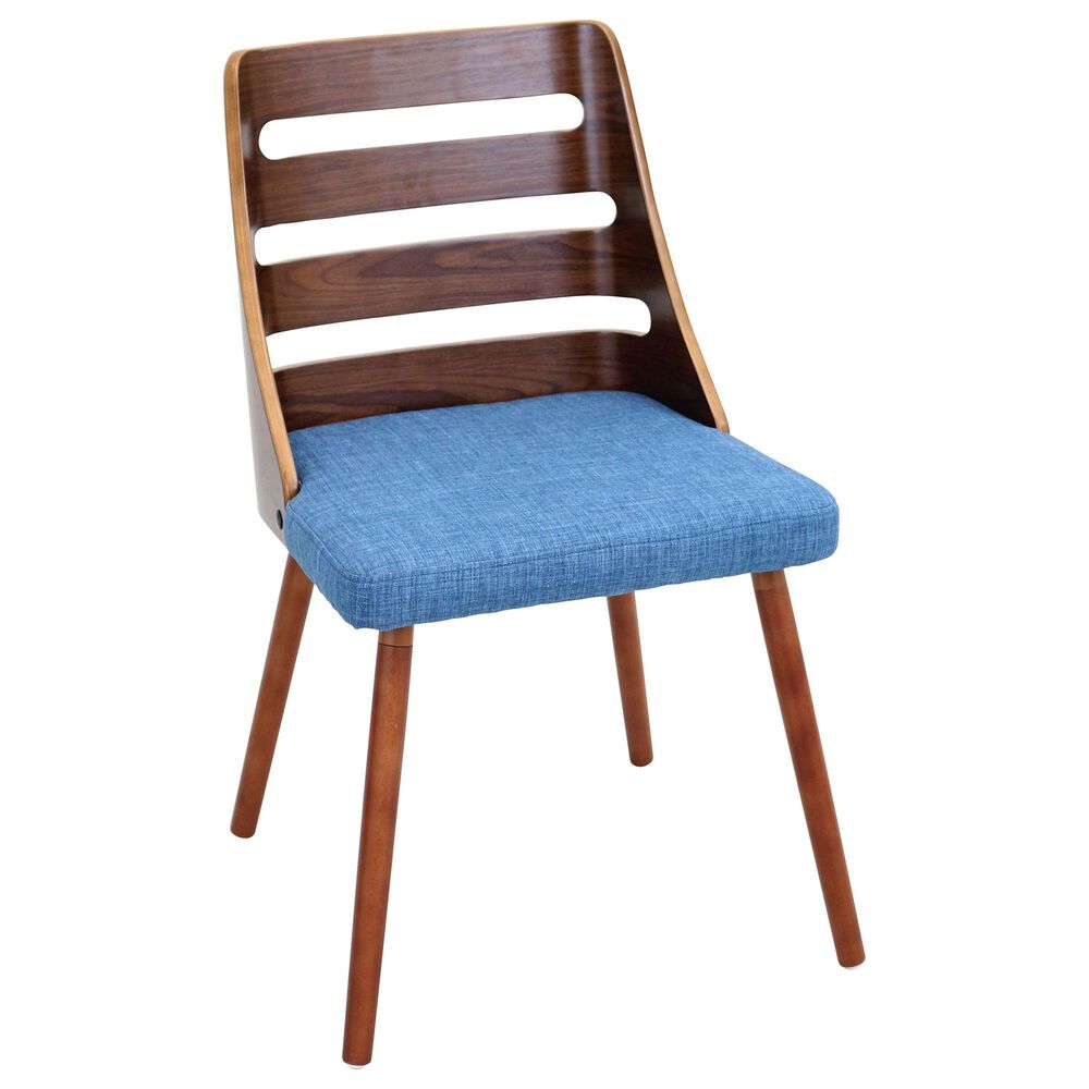 Lumisource Trevi Dining Chair in Blue/Walnut, , large