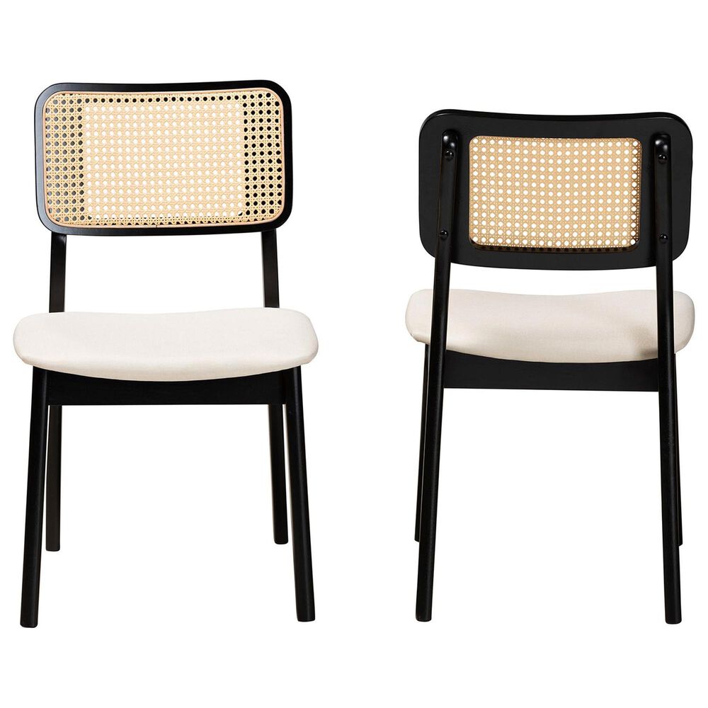 Baxton Studio Dannon Side Chair in Black and Light Brown (Set of 2), , large