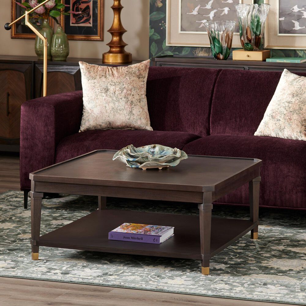 Slatehouse Carrington Cocktail Table in Dark Brown and Antique Gold, , large