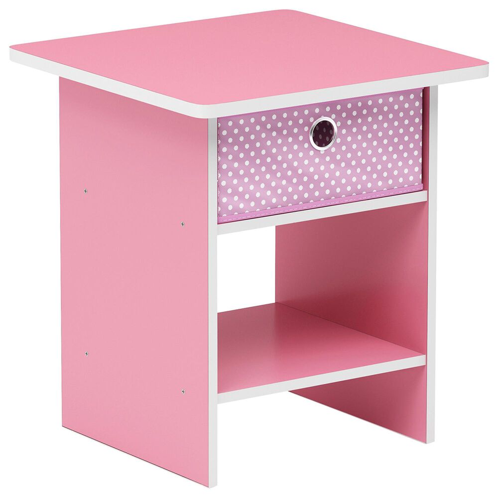 HOMLUX 1-Drawer Modern Nightstand with Open Shelf in Pink, , large