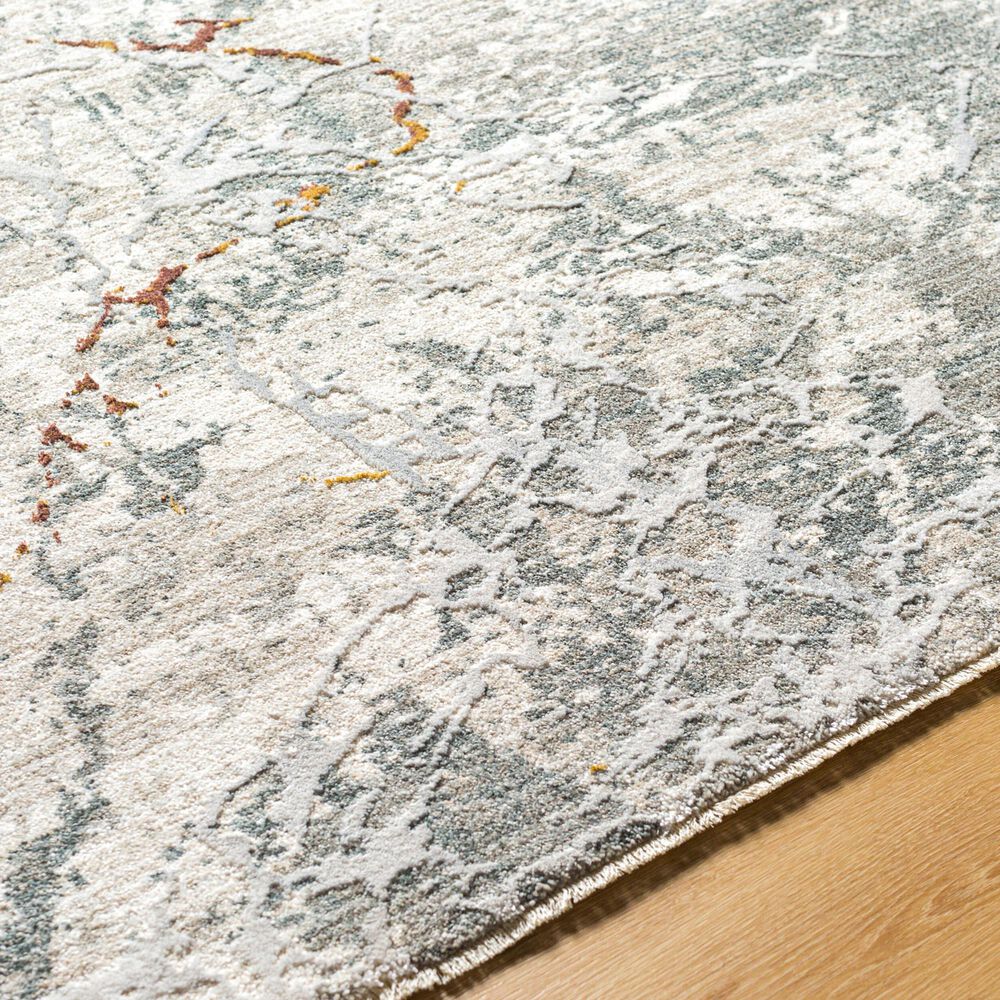 Surya Dresden Medium Gray, White, Gray, Light Slate, Mustard and Rust 2' x 2'11" Area Rug, , large