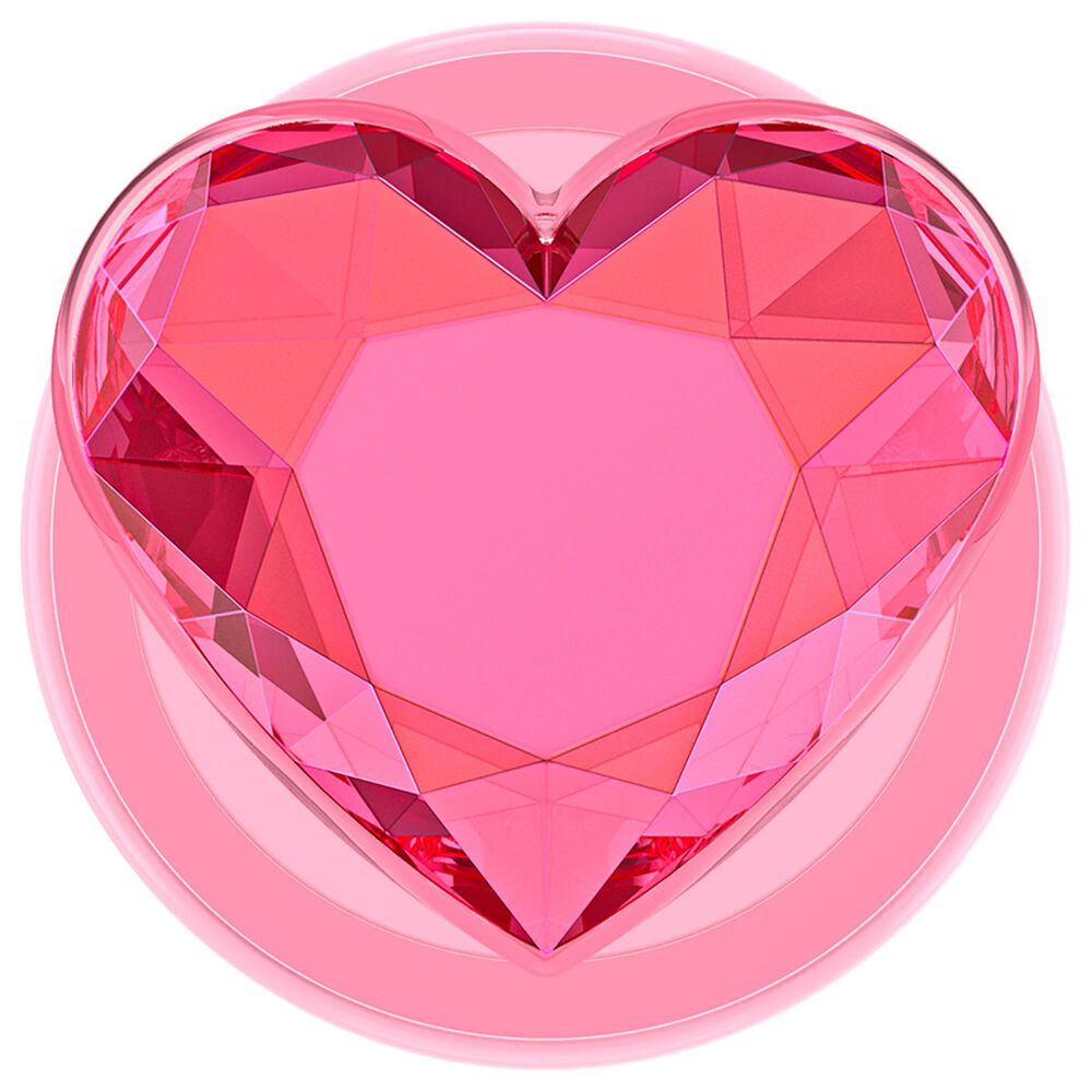 PopSockets MagSafe Circle PopGrip in Crystal Heart Neon Pink, , large