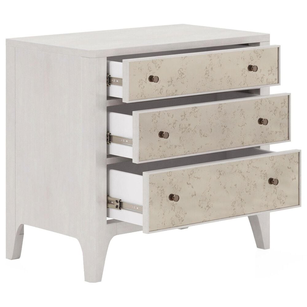 Vantage Mezzanine 3 Drawer Mirrored Nightstand in Dove Gray, , large
