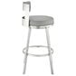 Blue River Flynn 26" Swivel Counter Stool with Light Gray Cushion in Brushed Stainless Steel, , large