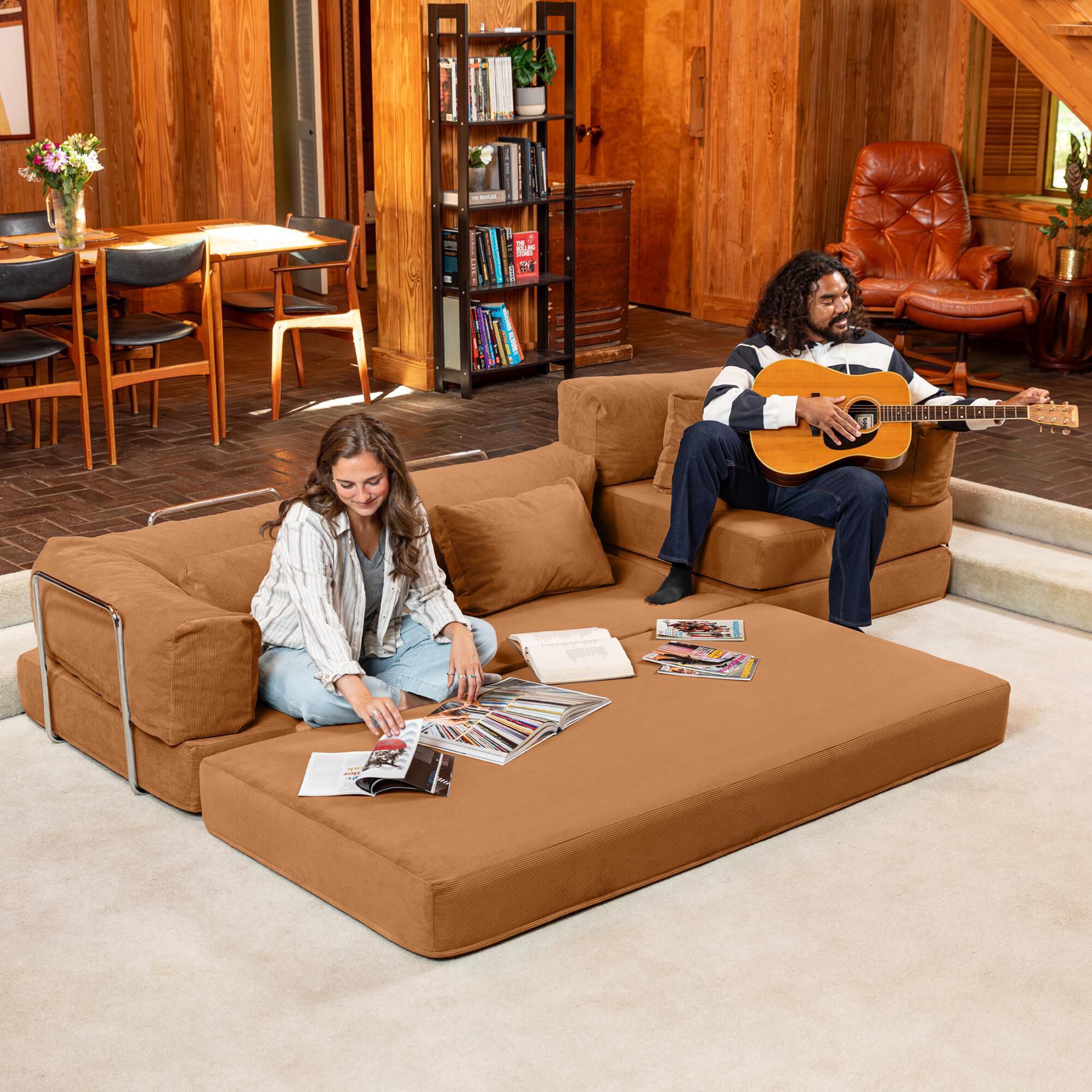 Jaxx Unsofa Stationary Sofa in Spice Orange