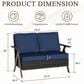 Sunwell Garden 6-Piece Patio Chat Set in Navy, , large