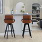 LumiSource Cosmo 30" Swivel Barstool with Camel Upholstery in Black (Set of 2), , large