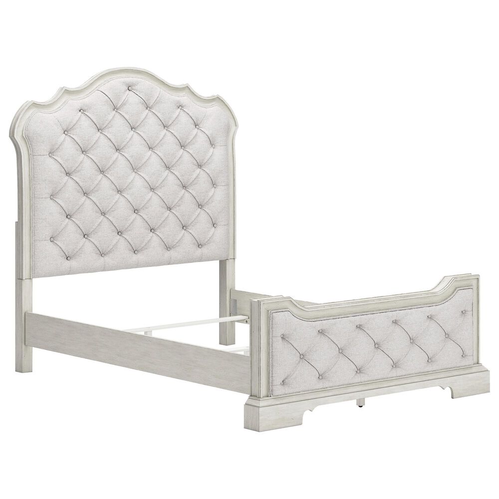 Millenium Arlendyne Queen Upholstered Bed with 2 Nightstands in Antique White, , large