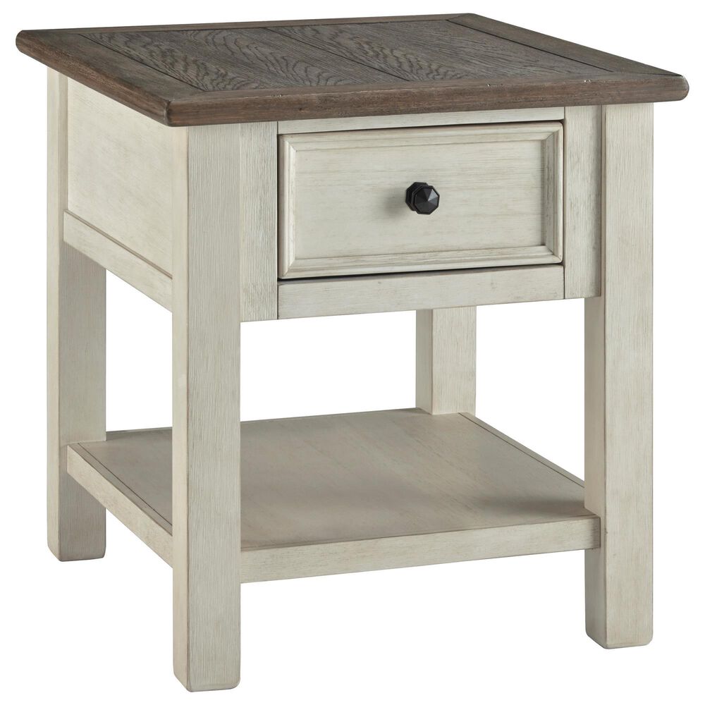 Ashley Bolanburg End Table in Weathered Oak and Antique White, , large