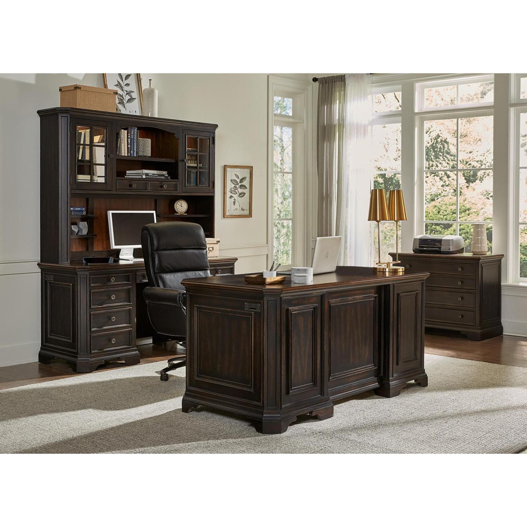 Black and top cherry desk