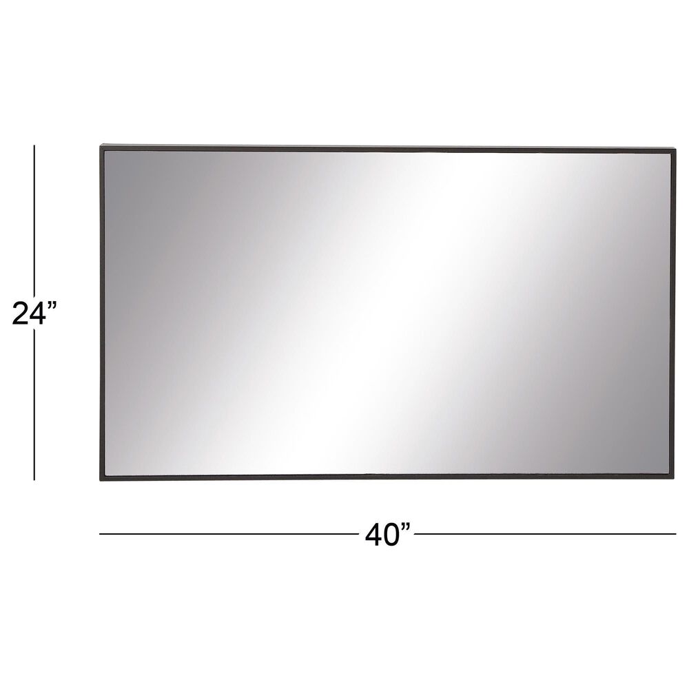Maple and Jade 24&quot; Rectangular Wall Mirror in Black, , large