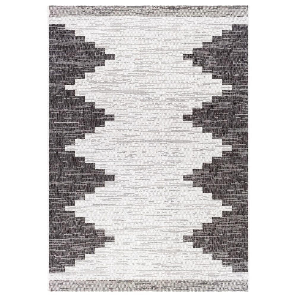Surya Eagean EAG-2356 Black, Off-White and Charcoal 5&#39;3&quot; x 7&#39;7&quot; Indoor/Outdoor Area Rug, , large