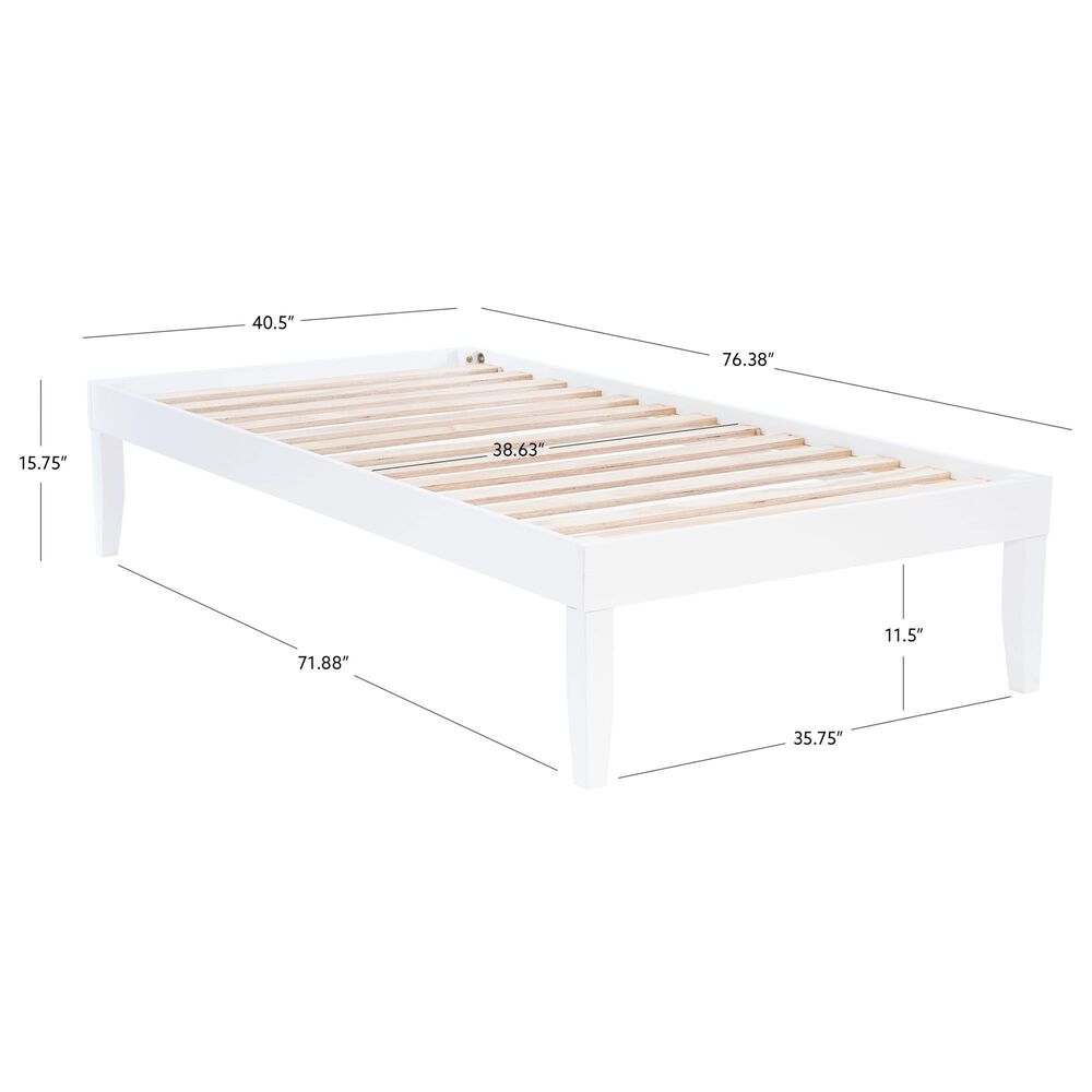 Linon Home Decor Polly Twin Platform Bed in Bold White, , large